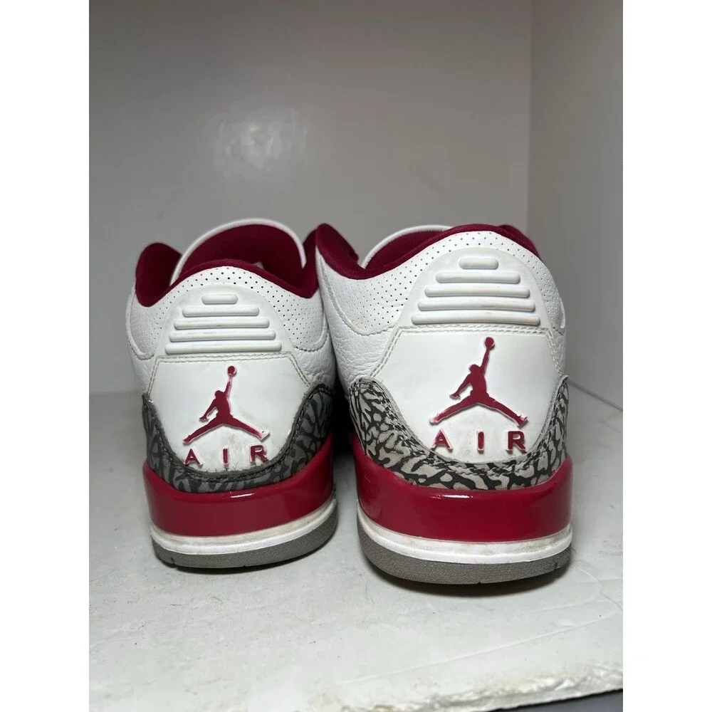 Air Jordan Shoes Mens 8.5 Mid Cardinal Red 3 Nike Basketball Sneakers CT8532-126